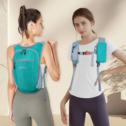 Small Hiking Backpack Packable Lightweight for Women Men - color: Lake Green, size: 10L