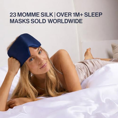 Dore & Rose Deep Sleep Mask, 100% Pure Silk Eye Mask for Sleeping - color: Dark Blue