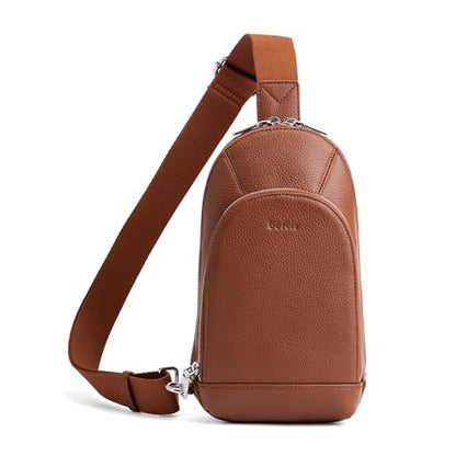 befen Genuine Leather Sling Bag for Women, Anti Theft Crossbody Chest Bags - color: Brown