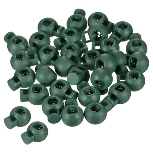 PATIKIL Cord Locks, 30 Pack Ball Spring Toggle Stopper for Drawstring Bag Shoelaces, Dark Green - color: Dark Green