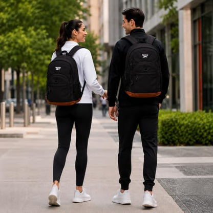 Reebok Travel Backpack Water Resistant Everyday Bag with Laptop Sleeve - color: Harber Black