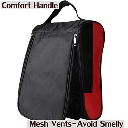 Outdoor Golf Shoes Bags Travel Mesh Zippered Sport Shoe Bag Red - color: Red