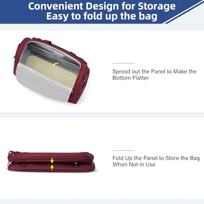 HanTrip 16 Inch Under Seat Carry On Duffle Bag for Airplanes, Burgundy - color: Burgundy, size: Carry-on 16.5-Inch