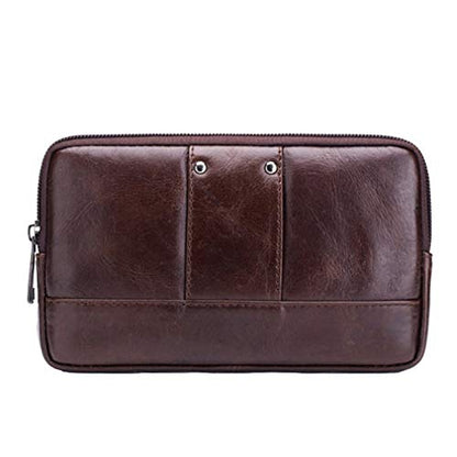 Leather Phone Belt Bag Holster Pouch for Men Loop Flip Coin Purse Case Cell Phone Waist Pack Pouch Case - color: #01brown