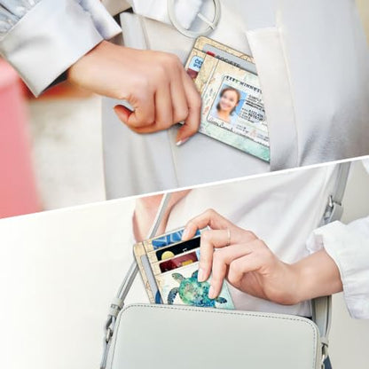 FINTIE Slim Front Pocket Wallet, RFID Blocking Credit Card Holder - color: underwater world