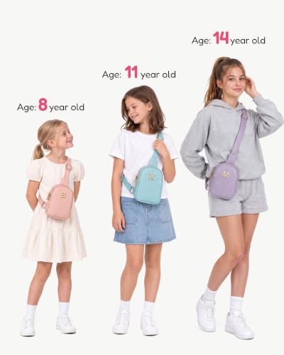 Tween Girls Trendy Stuff, Cute Small Purse with Initial Letter - color: Beige, style: R