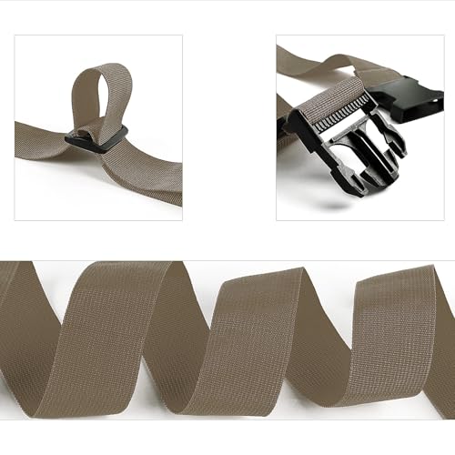 203.2cm(80인치) 슈트케이스 스트랩 TSA 승인, 긴 여행용 부착 벨트, 브라운 4개 - color: 브라운 4개