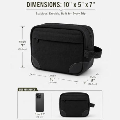 Travel Toiletry Bag,Toiletry Bag for Men,Hanging Toiletry Organizer Dopp Ki - color: Black
