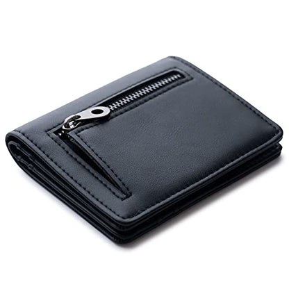 Alldaily Small RFID Wallet for Women Slim Compact Bifold Pocket Ladies Travel Mini Purse (Black) - color: Black