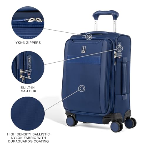Travelpro VersaPack+ Softside Carry-On Luggage Suitcase, Navy Blue, 20-Inch - color: Estate Blue, size: Compact Carry On