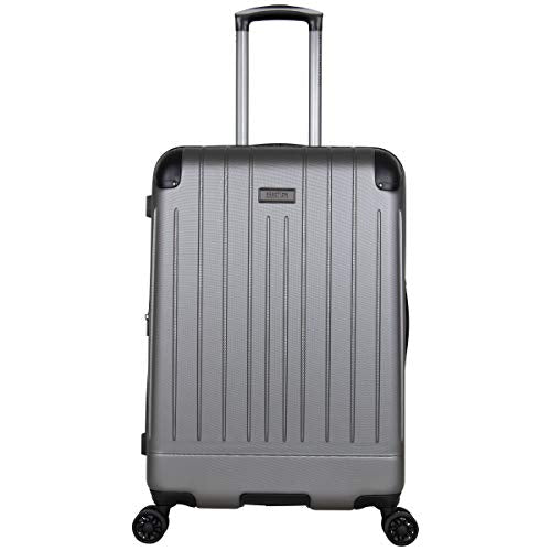 Kenneth Cole Reaction Flying Axis 24" Hardside Expandable 8-Wheel Spinner Check-Size Luggage, Silver - color: Silver, size: 24-Inch Checked