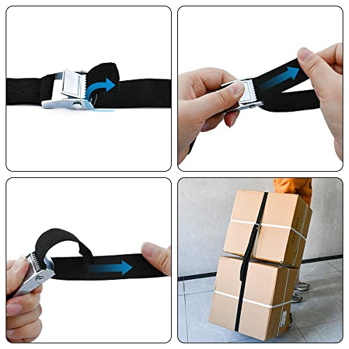 2PCS Lashing Straps with Buckles Adjustable, Up to 600lbs,Tie Down Straps for Motorcycle, Cargo, Trucks,Trailer,Luggage (1" x 16.4') - size: 1" x 16.4'