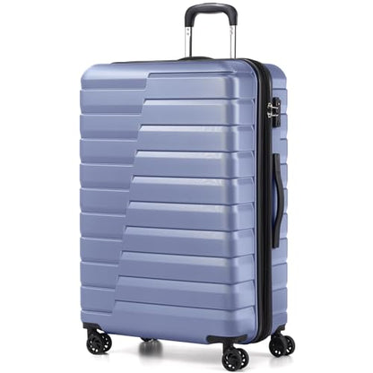 Coolife Lightweight Luggage with TSA Lock,Large Checked Blue - color: Blue, size: Large(28in)