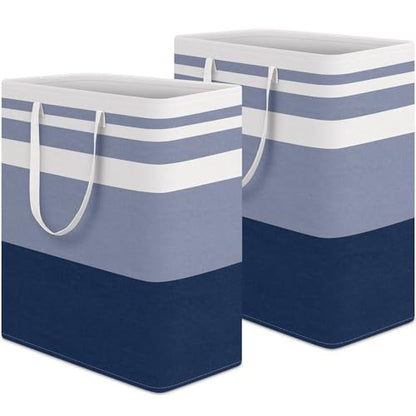 HomeHacks 2 Pack Large Laundry Baskets, Laundry Hampers Bags (Blue 100Lx2) - color: Blue, size: 100L