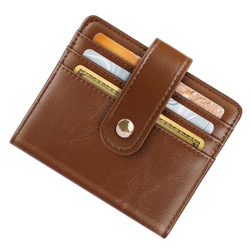 Small Wallets for Women Slim Minimalist Bifold Credit Card Holder - color: A Oil Brown