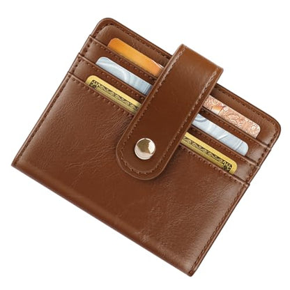 Small Wallets for Women Slim Minimalist Bifold Credit Card Holder - color: A Oil Brown