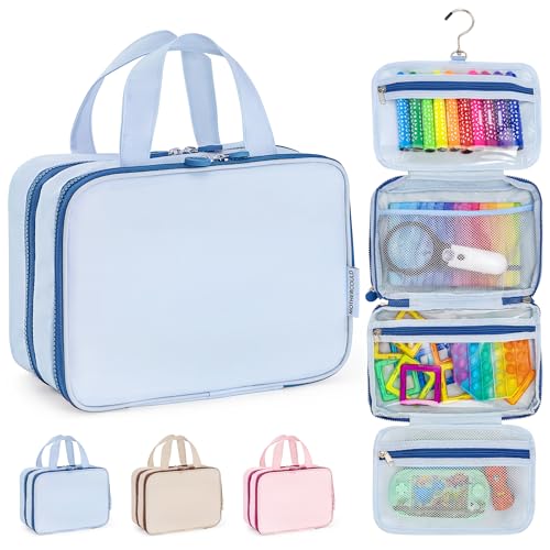 Mothercould Small Kids Travel Organizer, Hanging Bag With Hook, Blue - color: Blue, size: Small