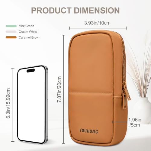 Standing Travel Makeup Brush Bag, Small Brush Holder Cosmetic Bag, Brown - color: Brown, size: S