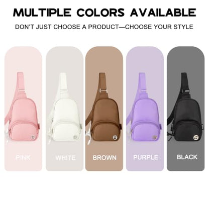 Goloni Small Sling Bag for Women Waterproof Nylon Crossbody Bag Mini Sling Backpack Lightweight Front Chest Bag for Travel Running Hiking Light Pink - color: Light Pink