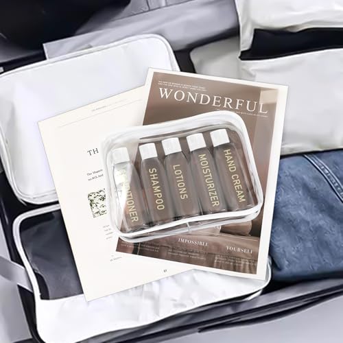 5 Pack Travel Bottles for Toiletries, 3.4oz TSA Approved Travel Containers - color: Clear