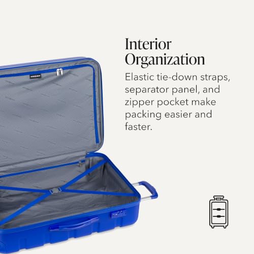 SwissGear 7366 Signature Hardside Expandable Luggage with Spinner Wheels, TSA Lock, Cobalt, Checked-Large 27-Inch - color: Cobalt, size: Checked-Large 27-Inch