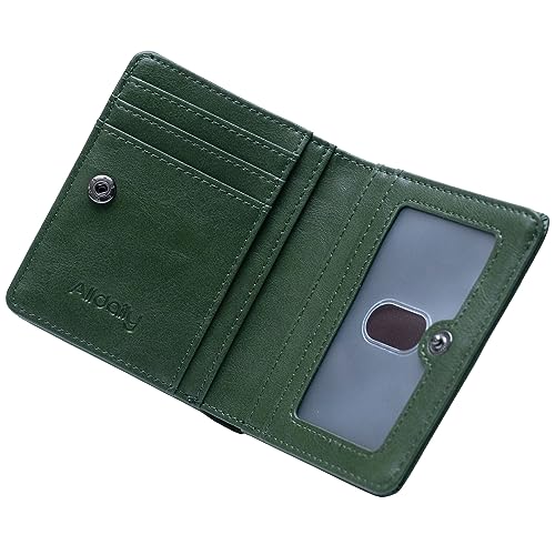 Alldaily Small RFID Wallet for Women Slim Compact Bifold Pocket Ladies Travel Mini Purse (Green) - color: Green