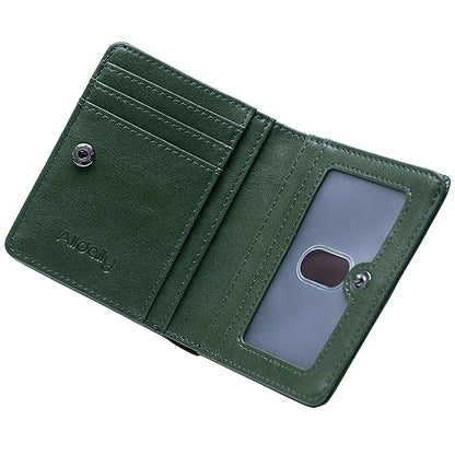 Alldaily Small RFID Wallet for Women Slim Compact Bifold Pocket Ladies Travel Mini Purse (Green) - color: Green