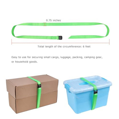 Ayaport Adjustable Lashing Straps with Buckles 0.75" x 6', 4 Pack - color: Green, size: 0.75'' x 6'