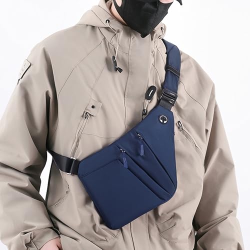 Anti Theft Crossbody Bags for Women Men, Multi-Pocket Shoulder Bag, Slim Sling Bags with 2 RFID Blocking Card - color: Left Shoulder-gray