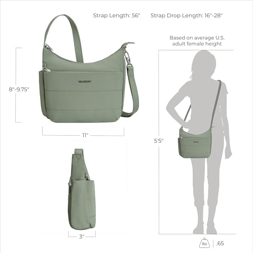 Travelon Anti-theft Roam Medium Crossbody - color: Moss