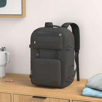 Maelstrom Travel Backpack for Men Women, 15.6" Laptop with Shoe Compartment - color: Black, size: 15.6 inch with shoe compartment