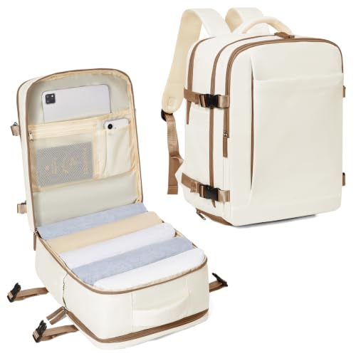 Travel Backpack For Women Men,40×30×20 Carry On Backpack Flight Approved - color: B2-beige With Brown