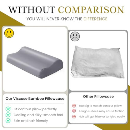 Cooling Contour Cervical Pillowcase, Dark Grey, 24x14x5/3.7 Inches, 1 Piece - color: Dark Grey