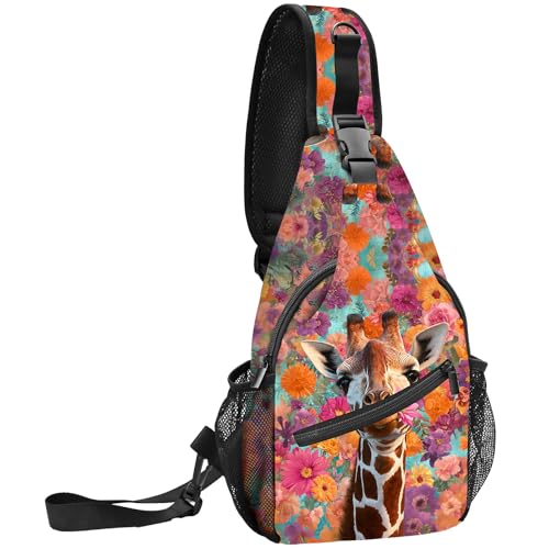 FyLybois Sling Bag Travel Crossbody Backpack for Women Chest Daypack - color: Brown