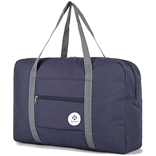 Narwey Personal Item Travel Bag, Foldable Carry on Duffle Bag for Women Men - color: AB-Dark Blue
