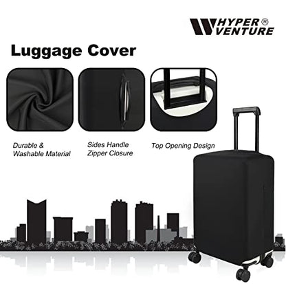 HYPER VENTURE Travel Luggage Cover Suitcase Protector Fits 23-26 Inch, M - color: Black, size: M