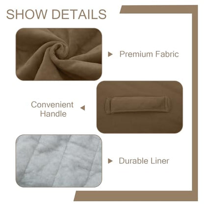 MeMoreCool Square Pouf Ottoman Foot Rest 20x20x15 Inches, Light Coffee - color: Striped Light Coffee