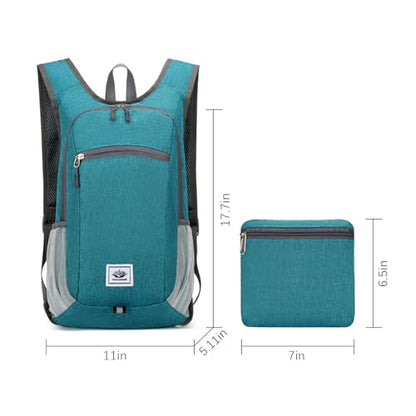 DOJUNS Hiking Backpack 15L Small Travel Backpack Lightweight Foldable Daypack Packable Camping Backpacks for Women Men (Gray) - color: Gray