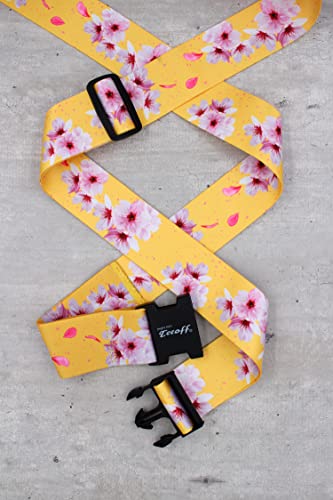 Teeoff 2 Pack Elastic Luggage Straps Suitcase Belts Travel Bag Accessories Adjustable 220CM (Yellow) - color: Yellow