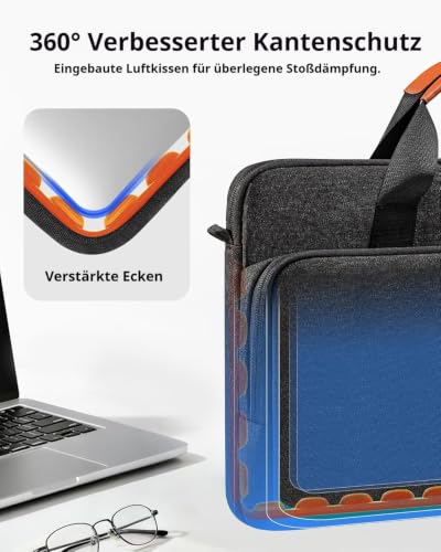 bagasin 17 17.3 18 inch Laptop Bag Carrying Case with Edge Protection - color: Black, size: 17.3