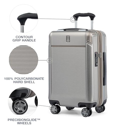 Travelpro Platinum Elite Hardside Carry-On Luggage, Sand, 21-Inch - color: Metallic Sand, size: Carry-on 21-Inch
