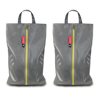 pack all Plus-Sized Shoe Bag for Travel, Water-Resistant Shoe Pouch - color: Plus-Grey, style: 2 Pack