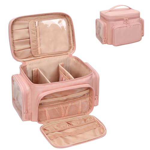 Bagmoly Large Makeup Bag, Travel Makeup Cosmetic Bag for Girls, Pink - color: 03-Pink, size: Medium