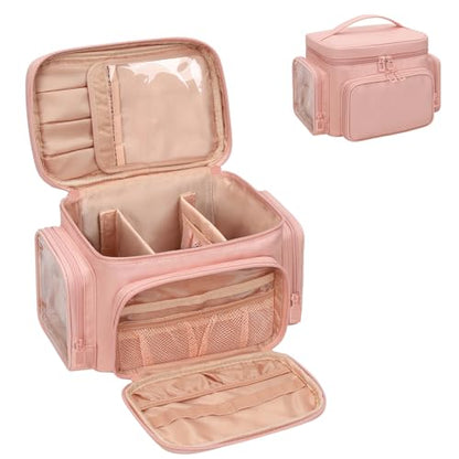 Bagmoly Large Makeup Bag, Travel Makeup Cosmetic Bag for Girls, Pink - color: 03-Pink, size: Medium