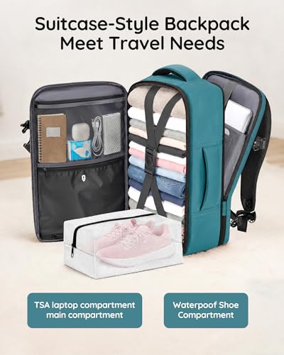 Taygeer Airline Approved Carry on Backpack, Womens Weekender Travel Bag - color: Peacockblue
