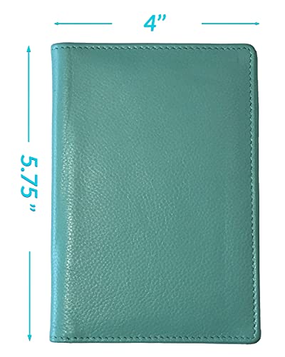 Personalized Monogrammed Turquoise Leather RFID Passport Wallet - color: Turquoise, style: Minimalist