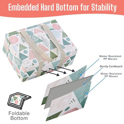 VENO 2 Pack Utility Tote Reusable Grocery Bags with Zipper & Hard Bottom - color: Pastel Forest, size: 2 Pack