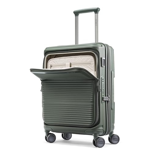 Samsonite Paralux Carry-On Luggage - Innovative Design - Quick Access Front Pocket - Dual Suspension Wheel Technology - TSA Lock - Expandable - Includes Removable Packing Cubes - Olive - color: Olive