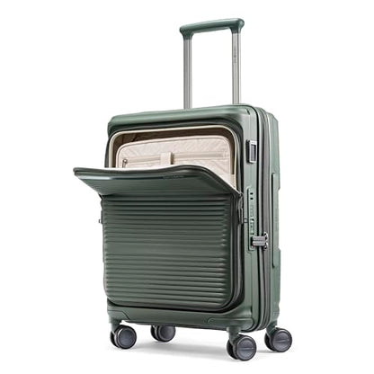 Samsonite Paralux Carry-On Luggage - Innovative Design - Quick Access Front Pocket - Dual Suspension Wheel Technology - TSA Lock - Expandable - Includes Removable Packing Cubes - Olive - color: Olive