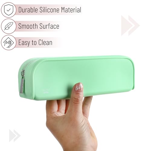 Mr. Pen- Silicone Pencil Case, Aesthetic Pencil Bag for Women, Makeup Pouch - color: Mint Breeze